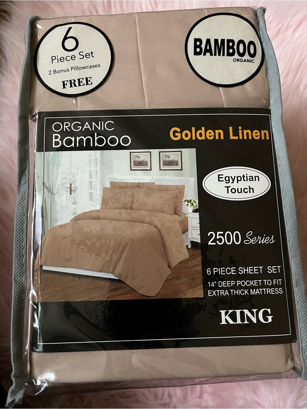 BAMBOO Golden Linen King 6-Piece Bamboo Sheet Set